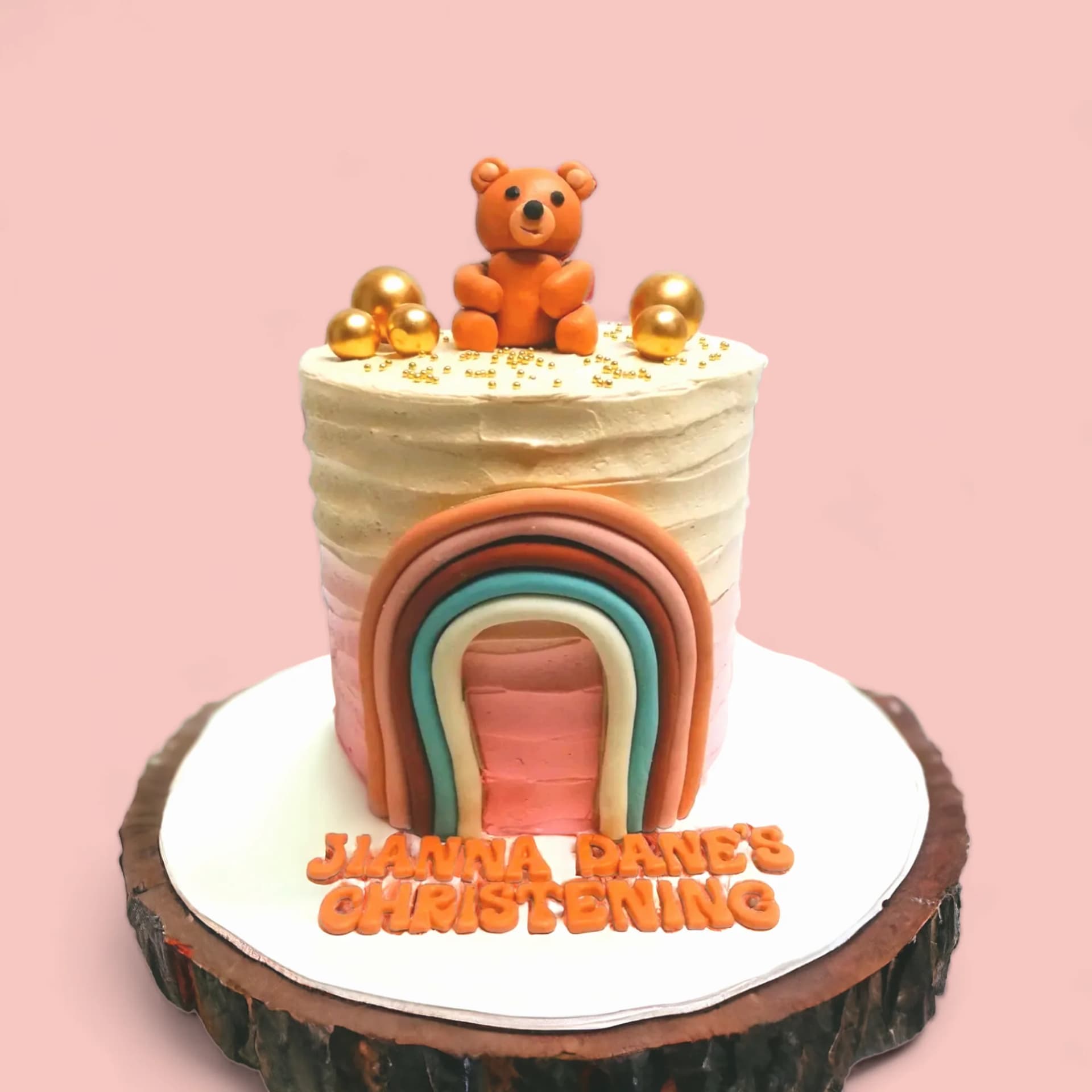 Custom Bear-Themed Birthday Cake with Fondant Details by Love Bites Cake Hub