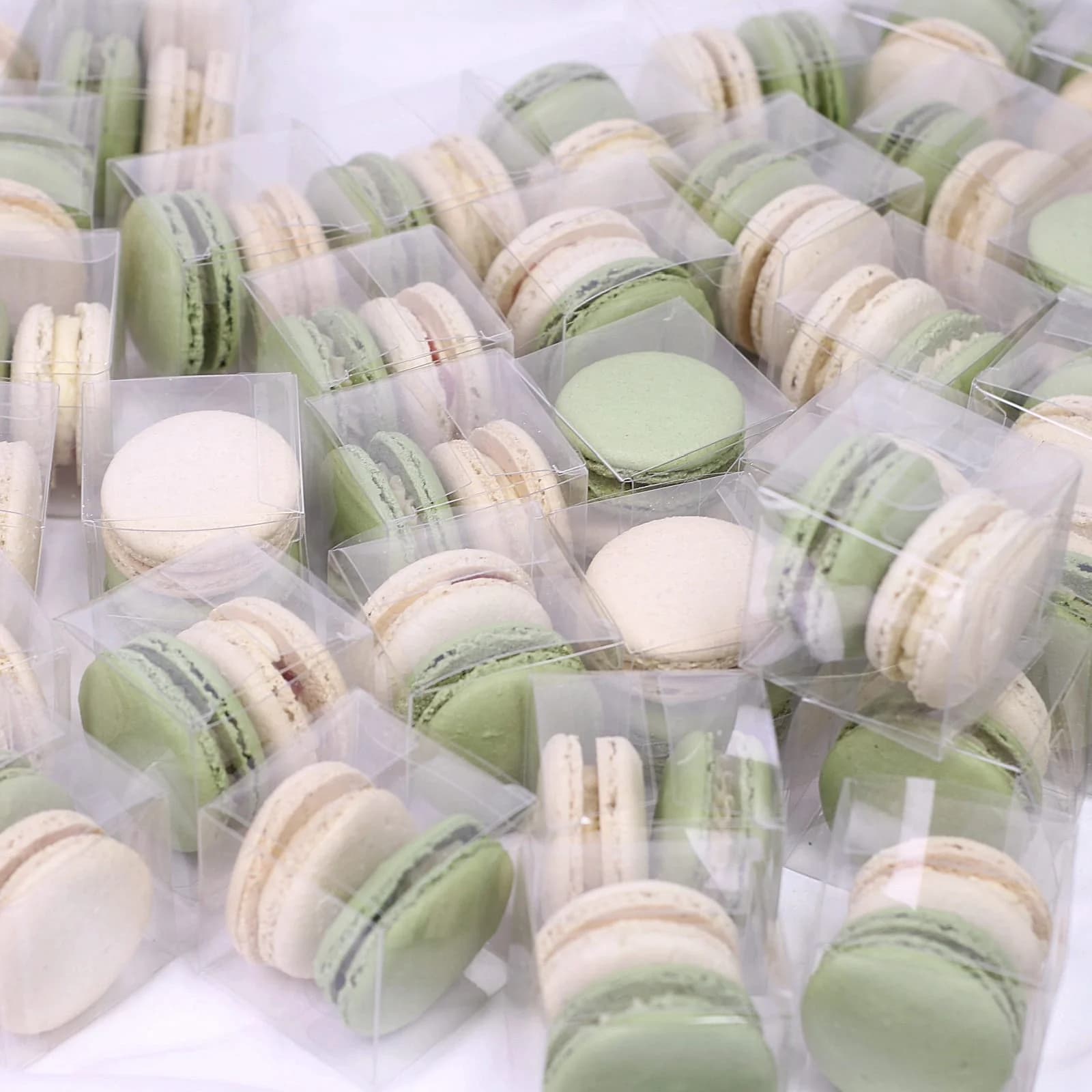 Sage Green and Beige Macaron Gift Box by Love Bites Cake Hub