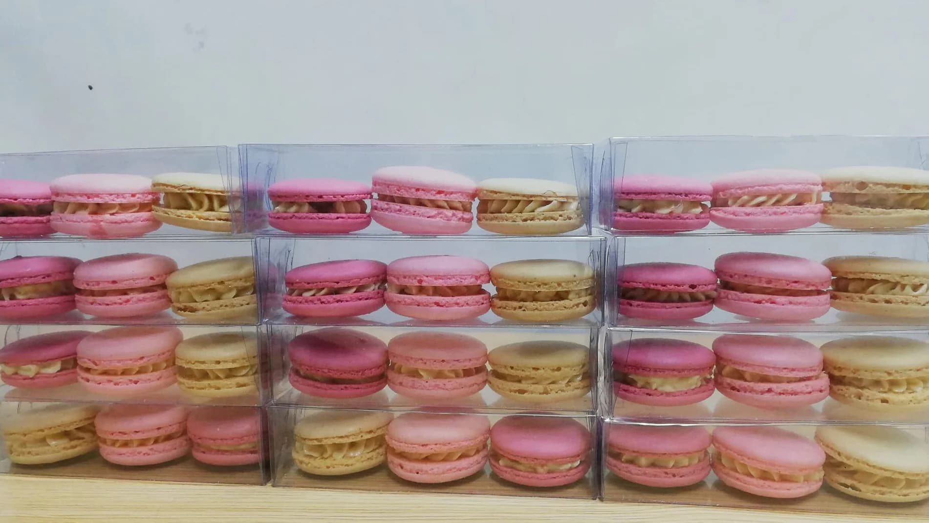 Beige, Light Pink, and Fuchsia Pink-Themed Macaron Gift Box by Love Bites Cake Hub